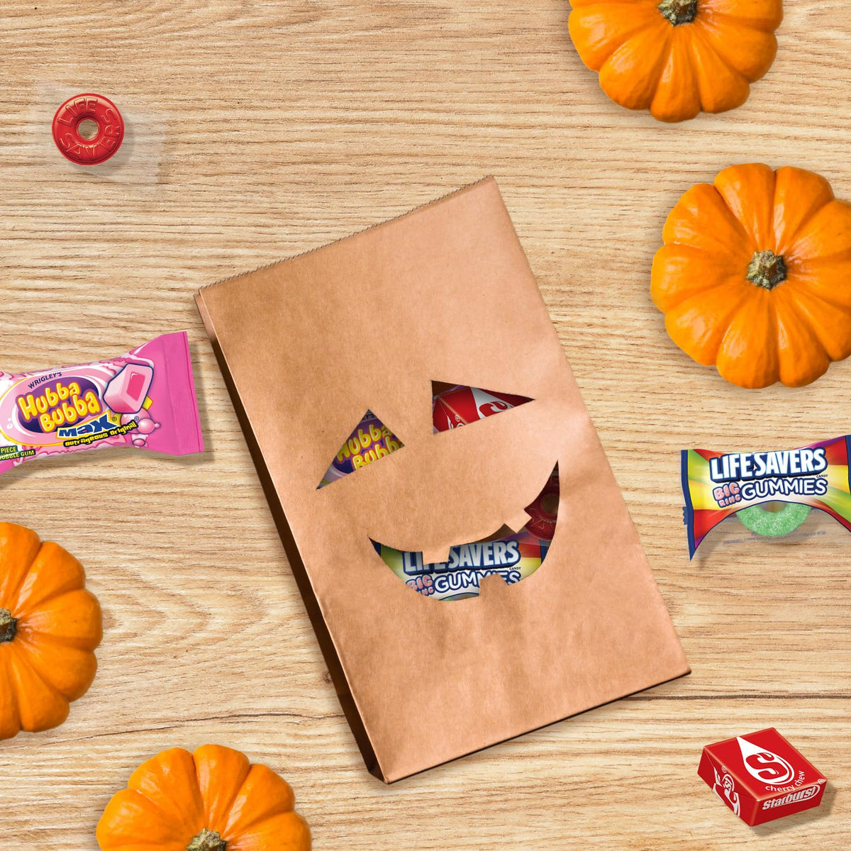 Starburst, Life Savers, Hubba Bubba & Life Savers Gummies Halloween Candy Assortment, 95 Ct Bulk Bag