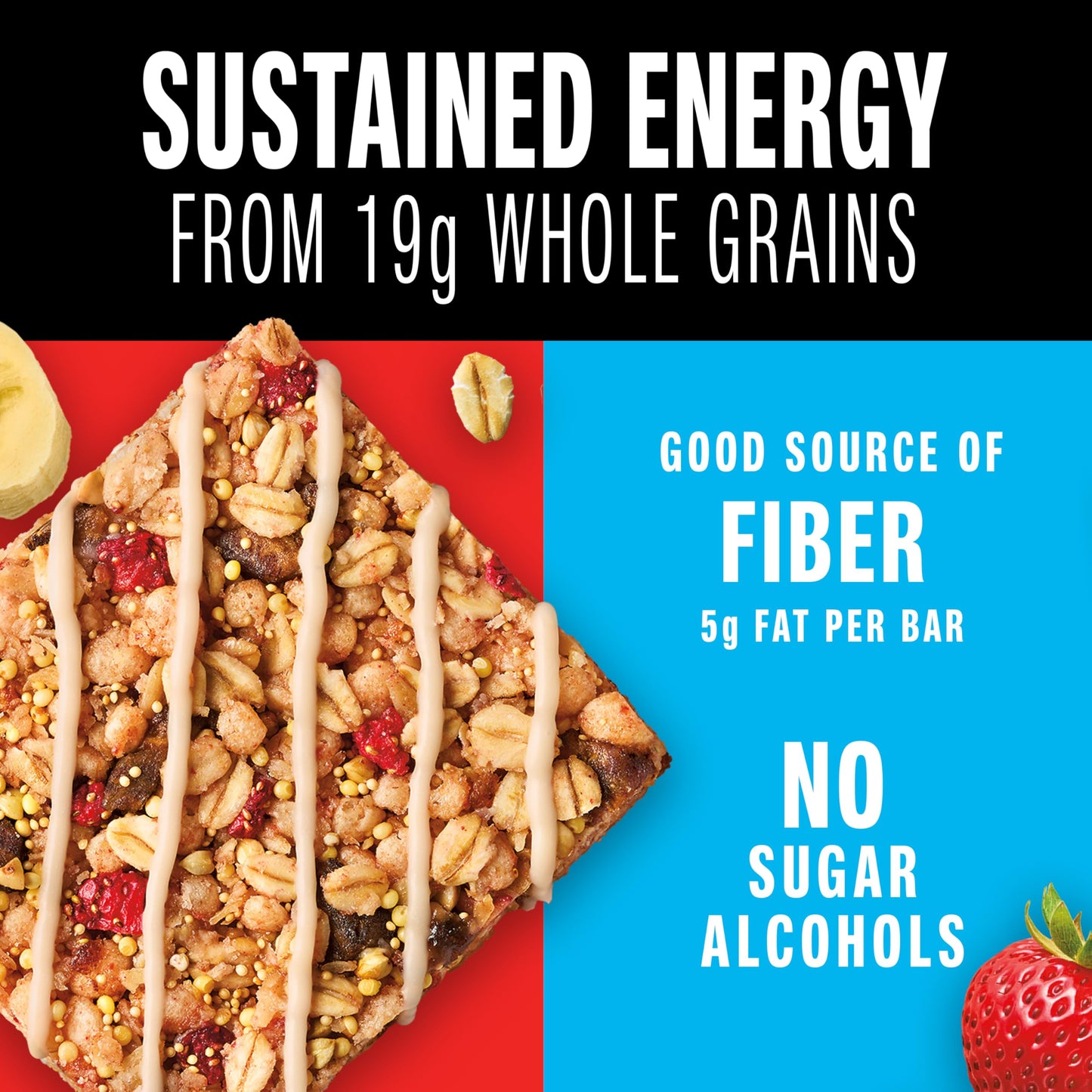 KIND Healthy Grains Energy Bars, Strawberry Banana, 19g Whole Grains, Made with Super Grains, Gluten Free Snacks, 40 Ct.