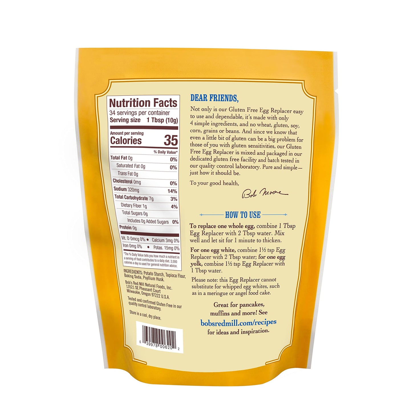 Bobs Red Mill GF Egg Replacer, Resealable Stand up Bag (12 Ounce (Pack of 1))