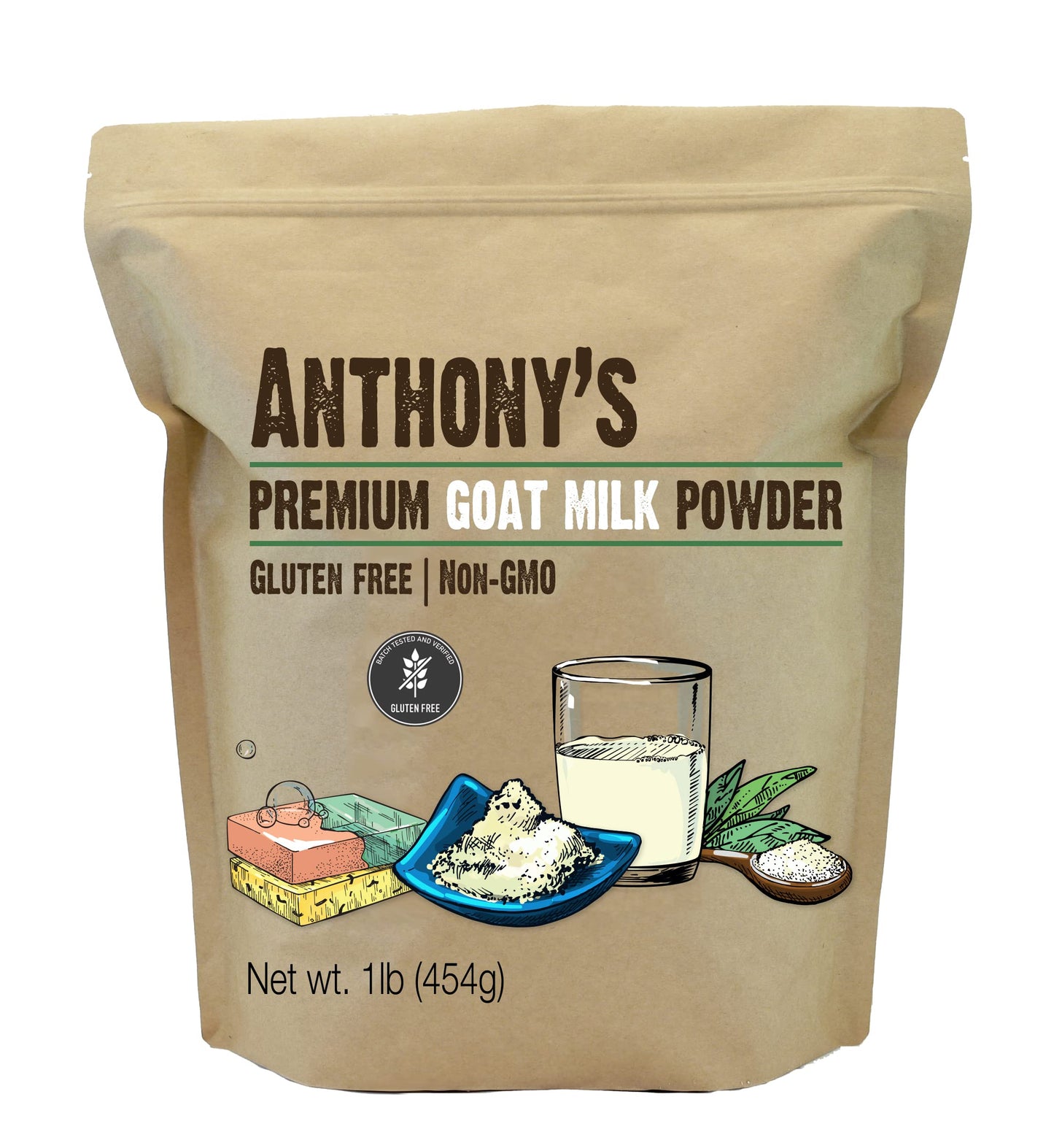 Anthonys Premium Goat Milk Powder, Gluten Free, Non GMO, 16 oz