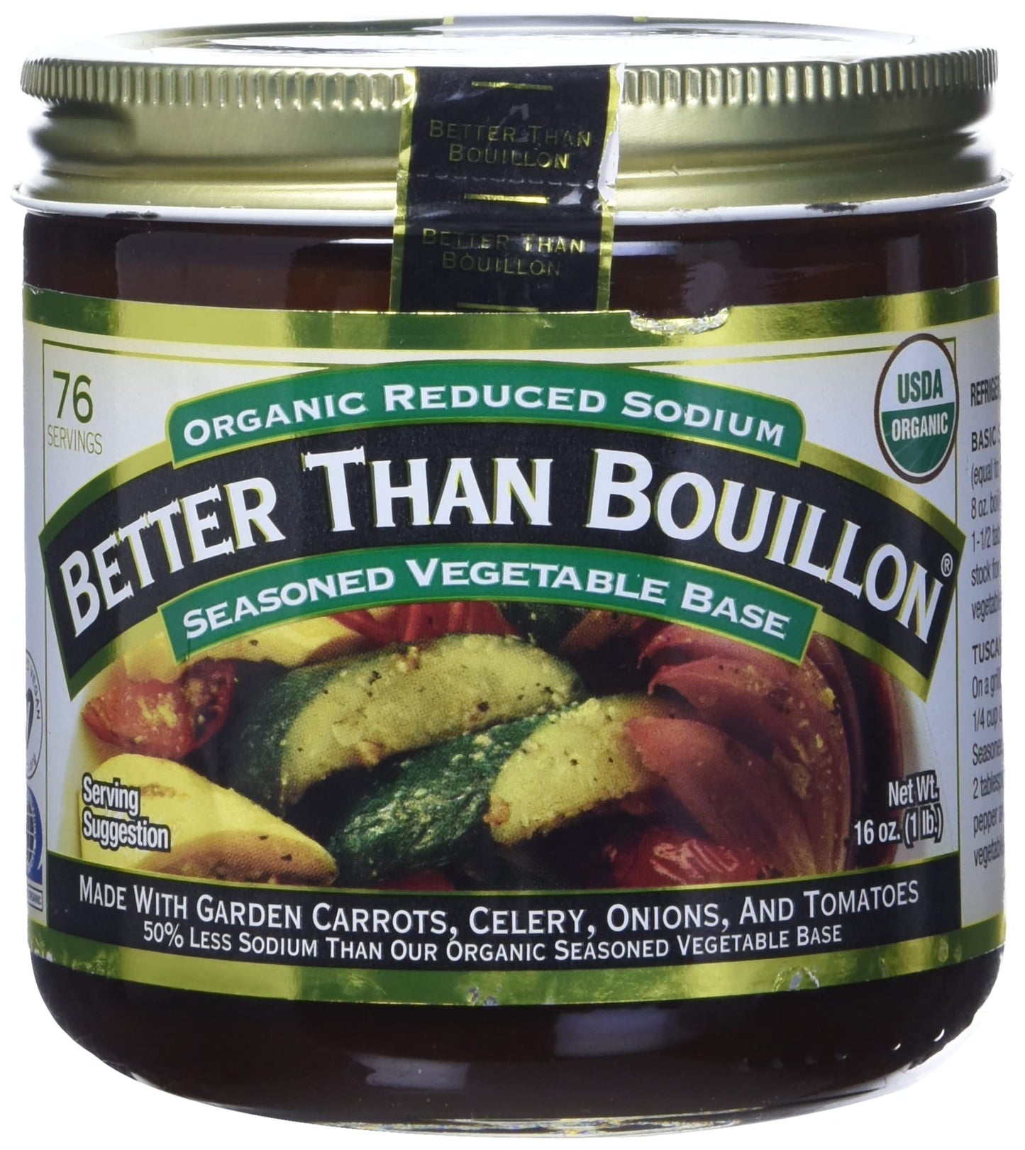 Better Than Bouillon Organic Vegetable Base 16 Oz, Reduced Sodium, Original Version, EACH