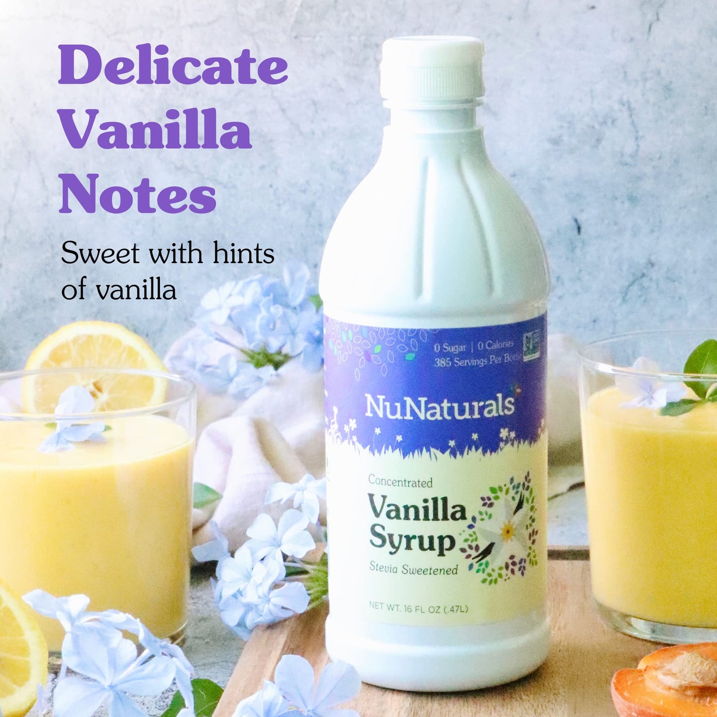 NuNaturals Stevia Syrup, Sugar-Free Sweetener, Vanilla Flavor, 16 Fl Oz, Plant-Based, Zero Calorie, Model 739223006291