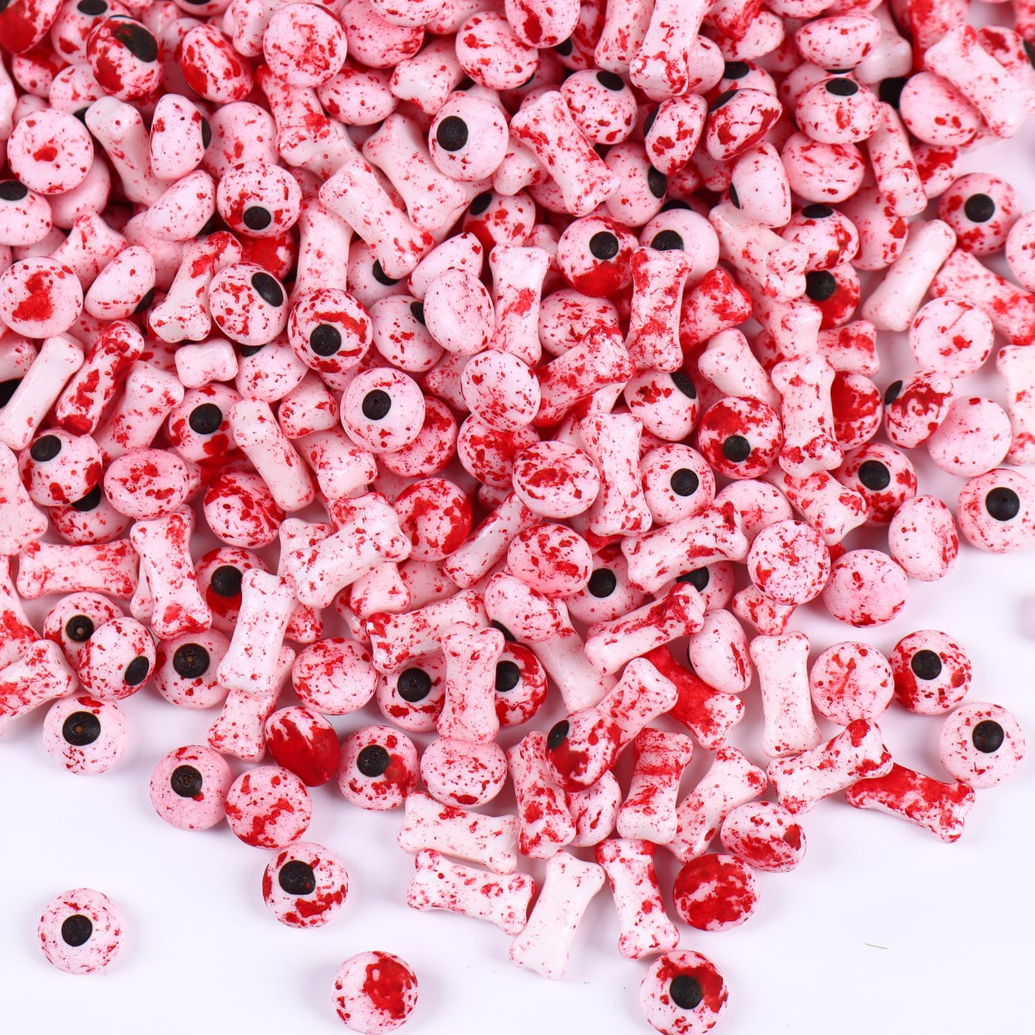 Milovin Bloody Eyeballs Candy Sprinkles for Halloween - Edible Candy Eyes & Bones, 4.23oz, Halloween-Eyeball Bone