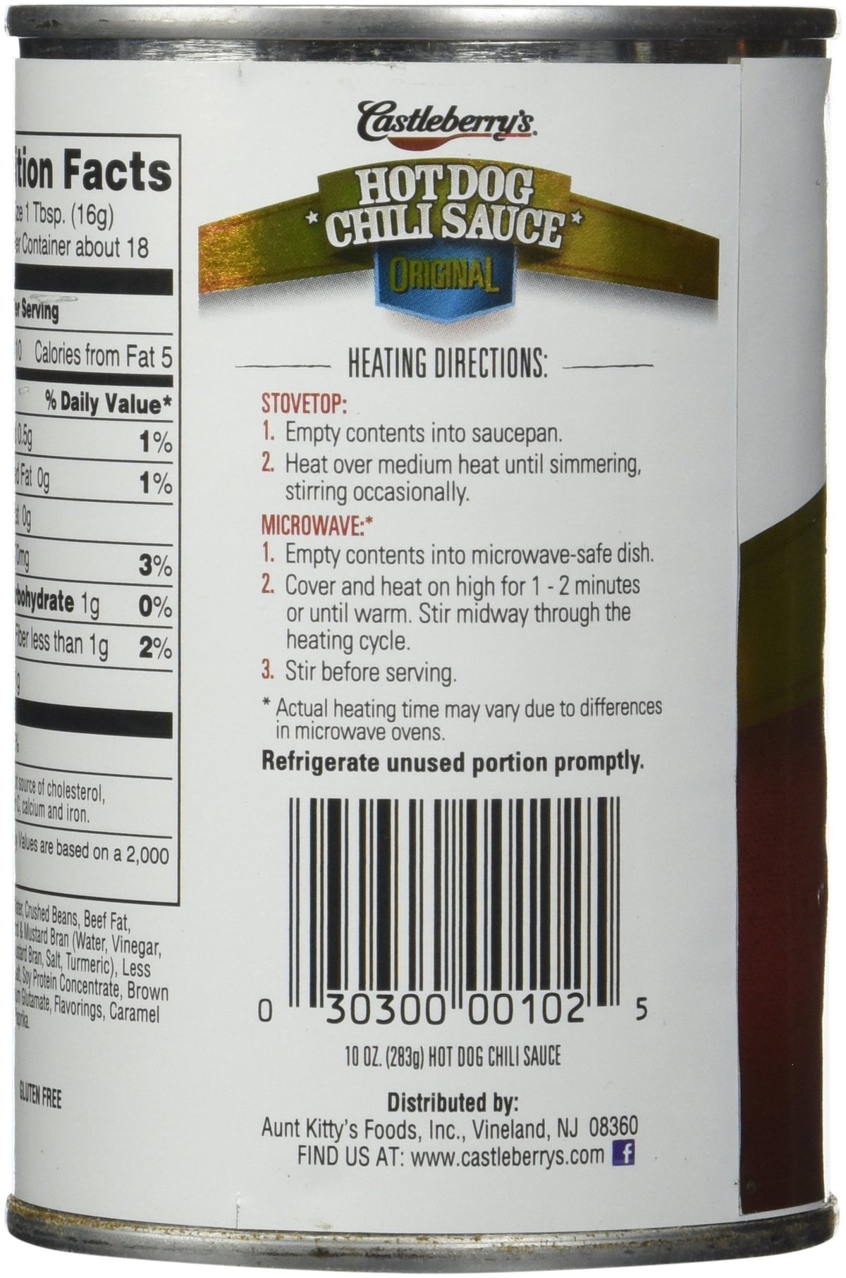 Castleberry'S, Hot Dog Chili Sauce, Classic, 10Oz Can (Pack Of 6)
