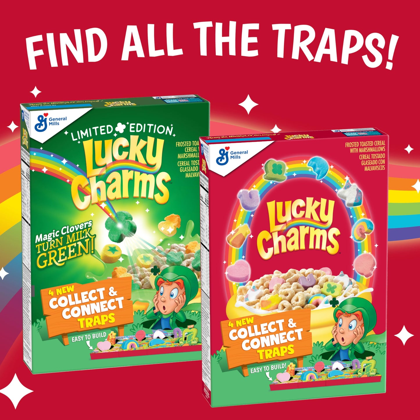 Lucky Charms Gluten Free Cereal with Marshmallows, Kids Breakfast Cereal, Made with Whole Grain, Giant Size, 26.1 oz