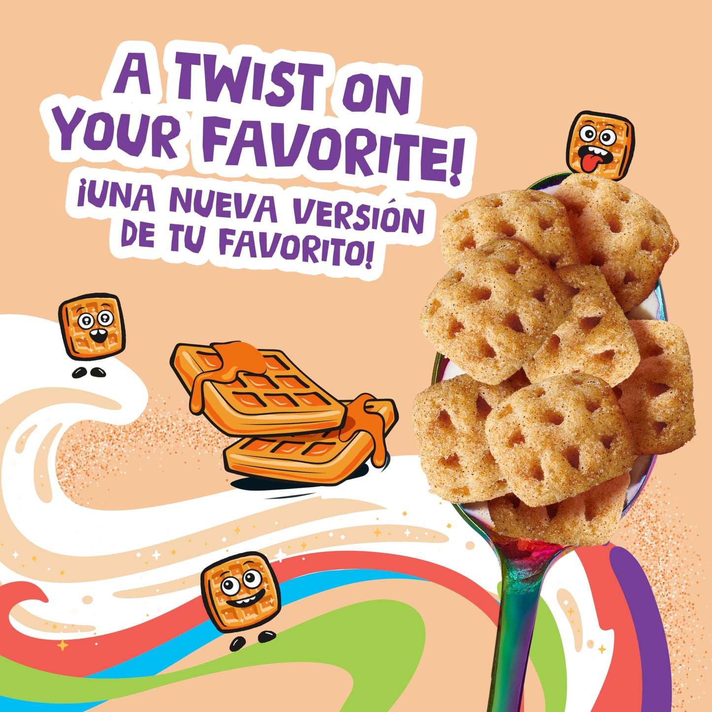 Cinnamon Toast Crunch Waffle Breakfast Cereal, Crispy Cinnamon Cereal, 11.6 Oz