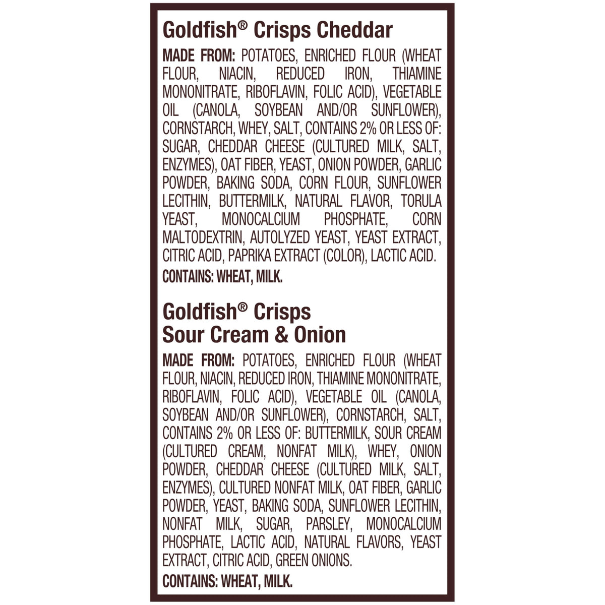 Goldfish Crisps Baked Chip Crackers Variety Pack, 0.8 Oz Snack Packs, 9 Pk
