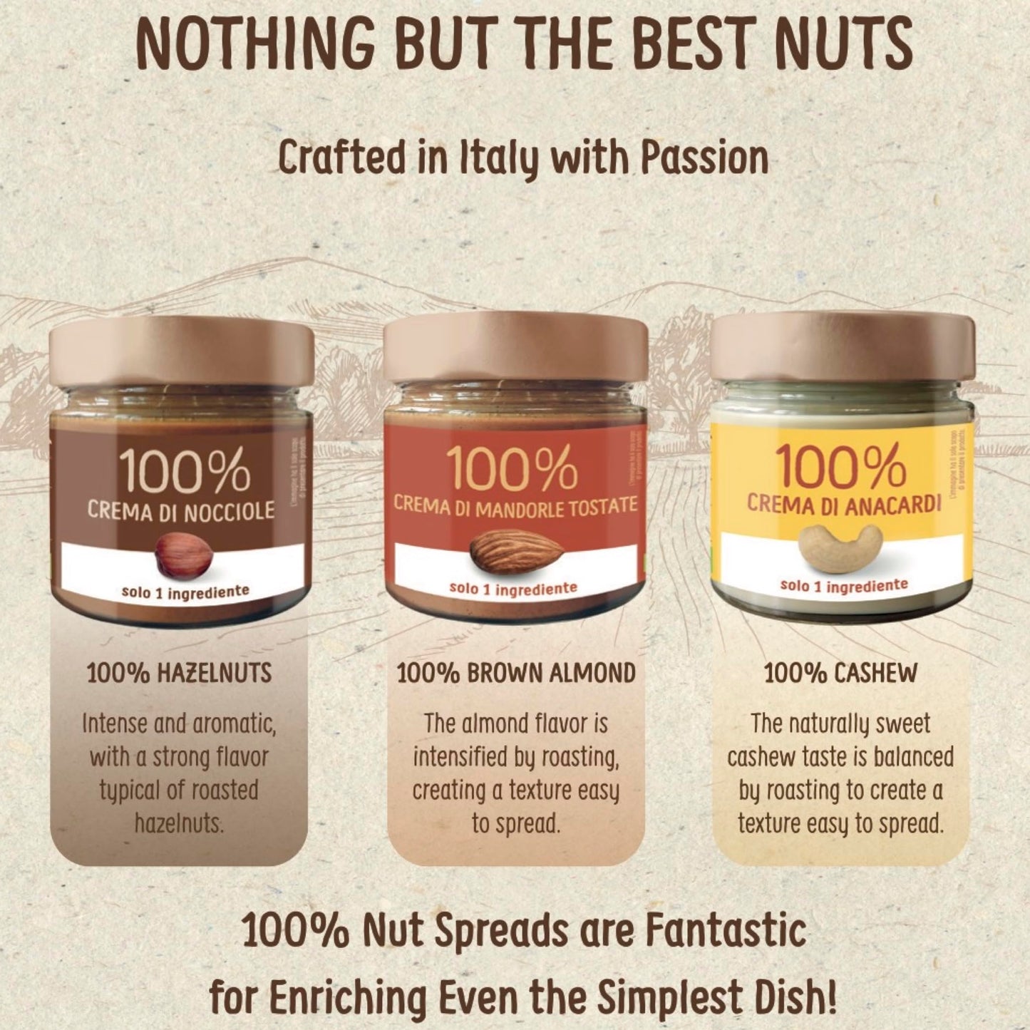 Organic Roasted Hazelnut Cream | Only One Ingredient - 100% Italian Hazelnuts, No Sugar Added, No Palm Oil, Vegan, Paleo, And Ke