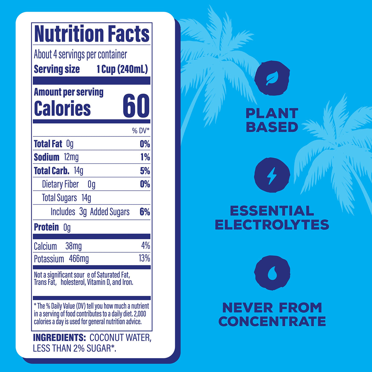 C2O Pure Coconut Water Variety Pack, 33.8 Fl Oz (Pack of 6)