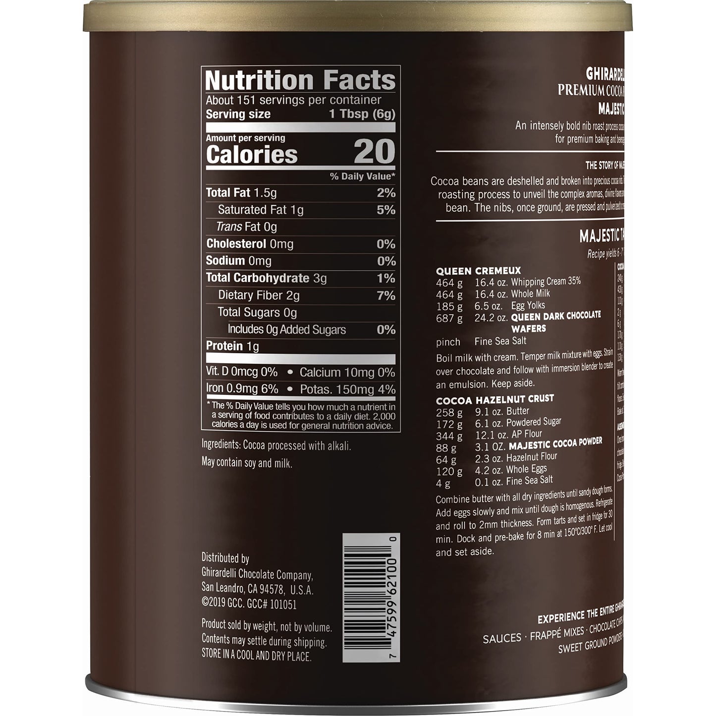 Ghirardelli Majestic Dutch Processed Cocoa Powder, 2 lb