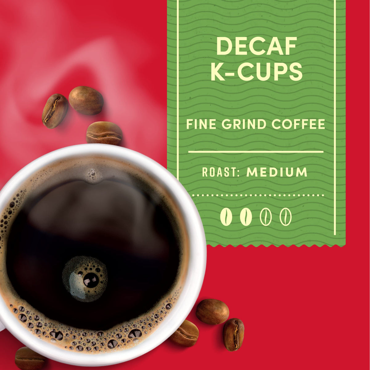 Tim Hortons Decaf Medium Roast Coffee K-Cup Pods, 12 Count, Compatible with Keurig malt-inspired, Brown