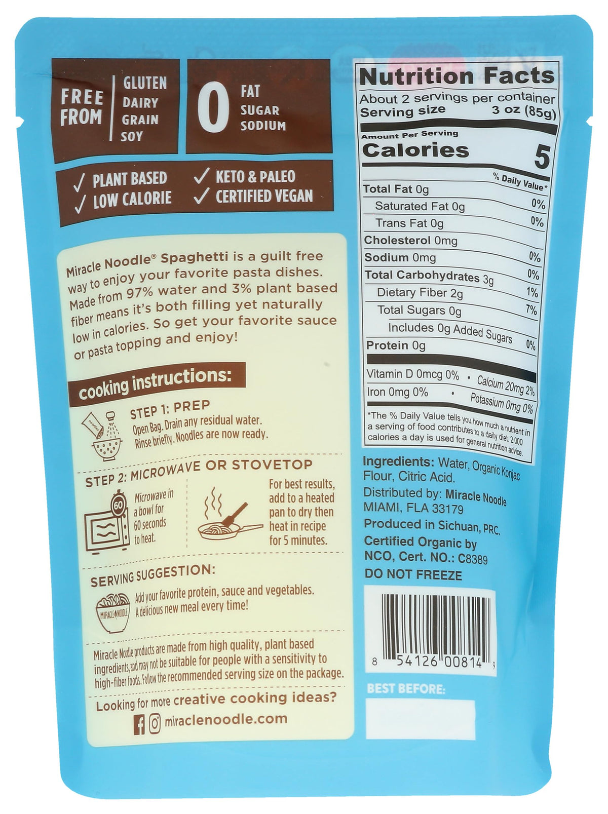 Noodle Spaghetti Noodles, Organic, 7 Ounce, Plastic, No Color