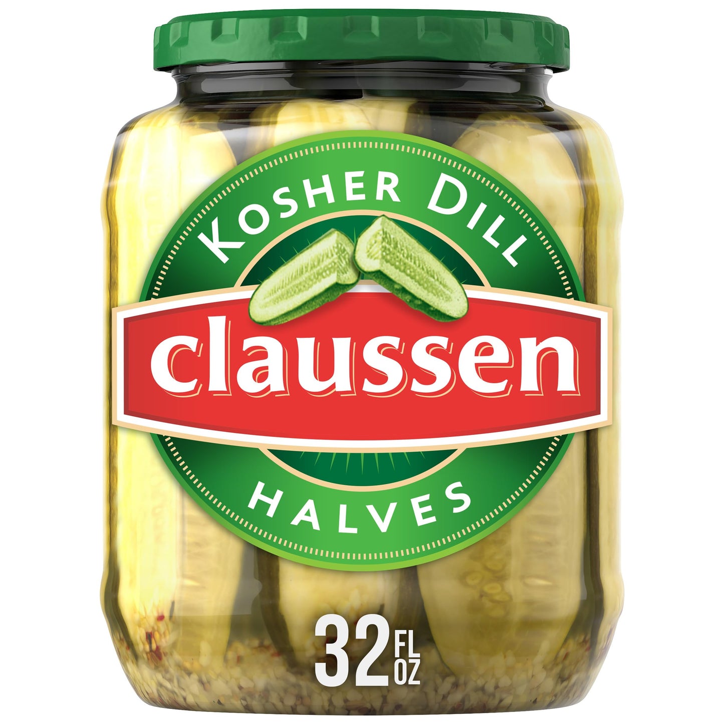 Claussen Kosher Dill Pickle Halves, 32 fl oz Jar