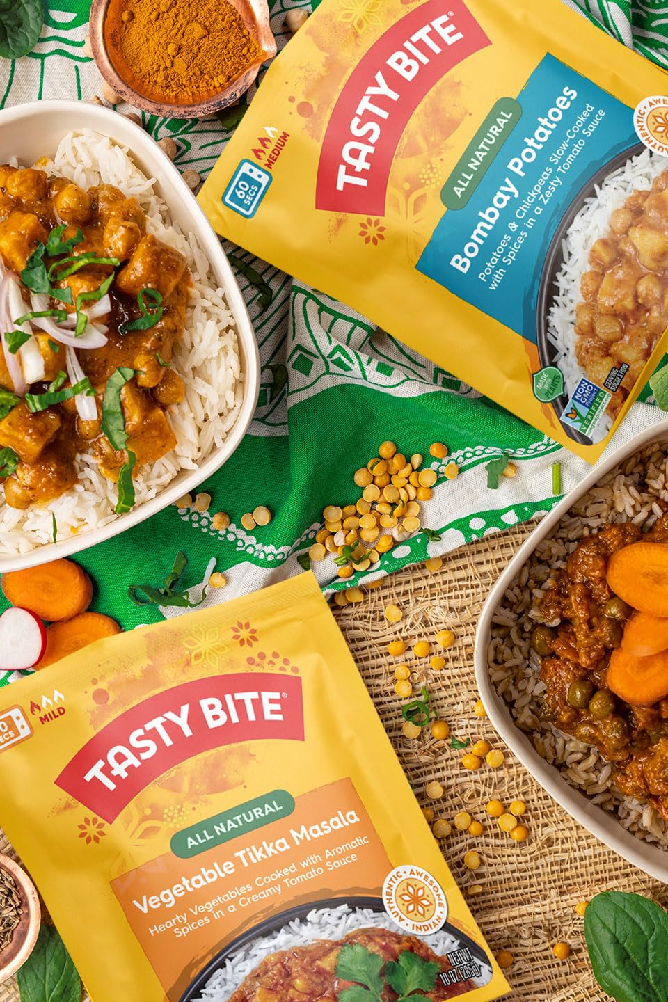 Tasty Bites Bombay Potatoes Entree, 10-Ounce (Pack of 6) ( Value Bulk Multi-pack)