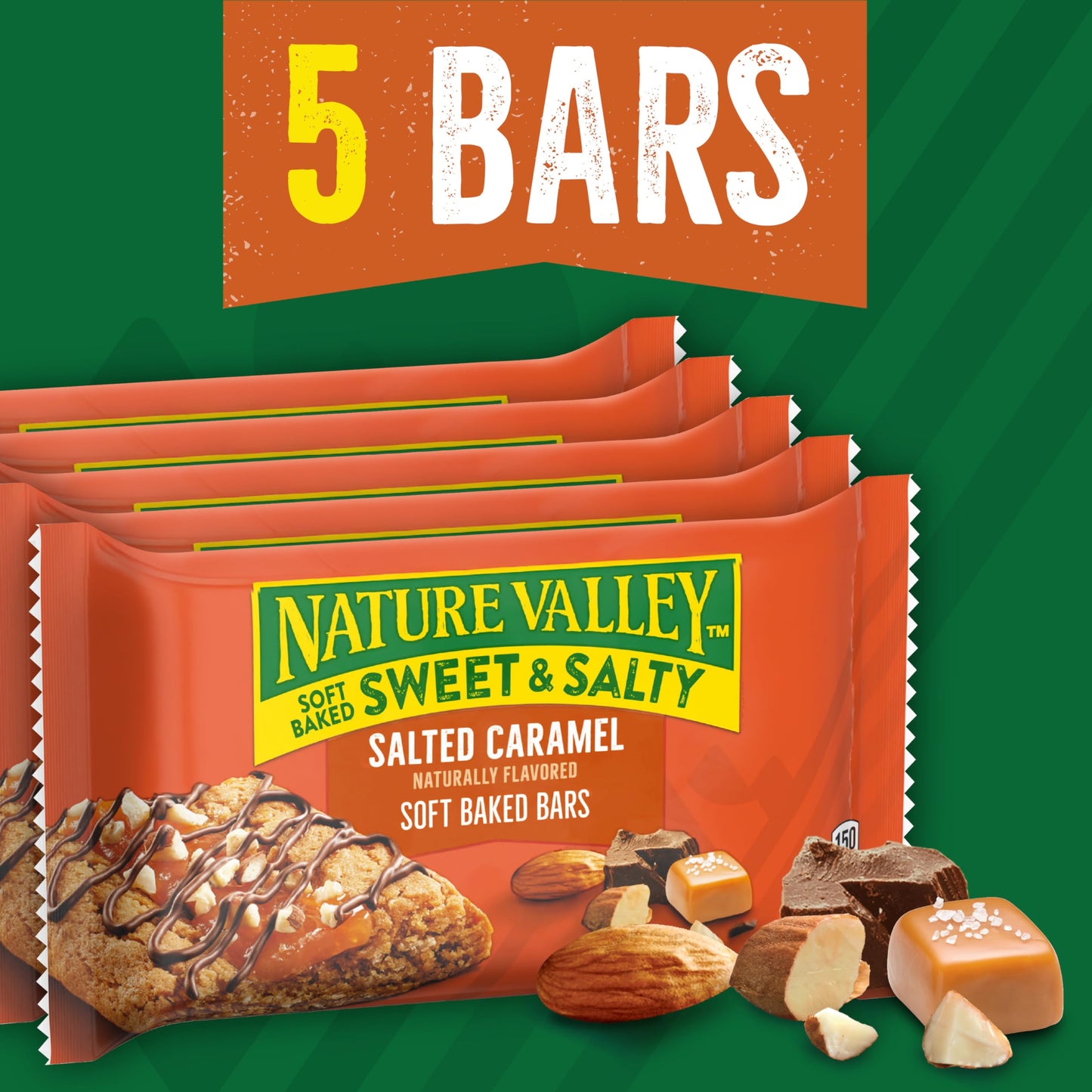 Nature Valley Soft Baked Sweet and Salty Bars  Salted Caramel  Made with Whole Grain  5 Bars  6.2 oz
