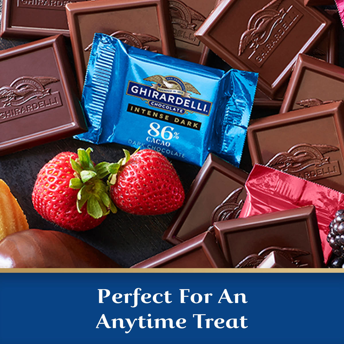 Ghirardelli Intense Dark Chocolate Squares, 86% Cacao, 4.12 Oz Bag (Pack Of 6)