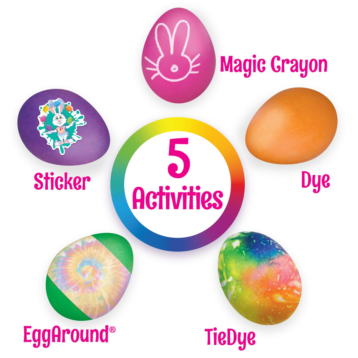 Paas Easter Egg Decorating Bundle, Includes 1 Deluxe Kit, 1 Tie Dye Egg Dying Kit, And Paas Whiskers For Easy Egg Dying, Food Sa