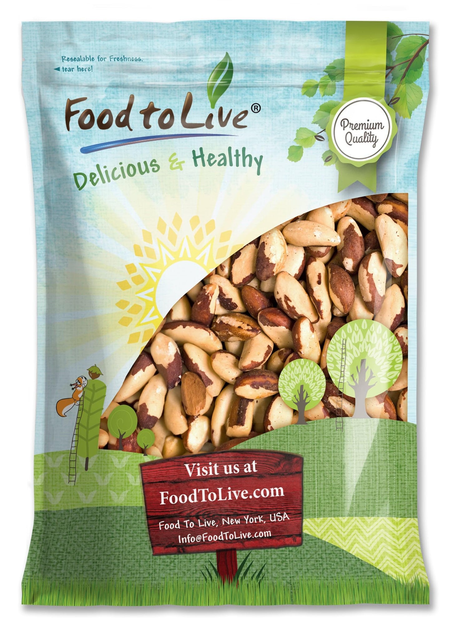 Food to Live Brazil Nuts, Raw, Unsalted, Non-GMO, 18 Pound, Vegan, Keto, Paleo Friendly, Good Source of Selenium