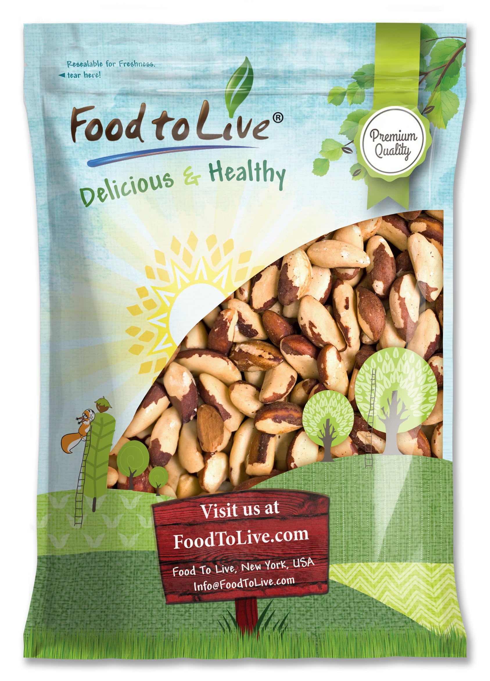 Food to Live Brazil Nuts, Raw, Unsalted, Non-GMO, 18 Pound, Vegan, Keto, Paleo Friendly, Good Source of Selenium