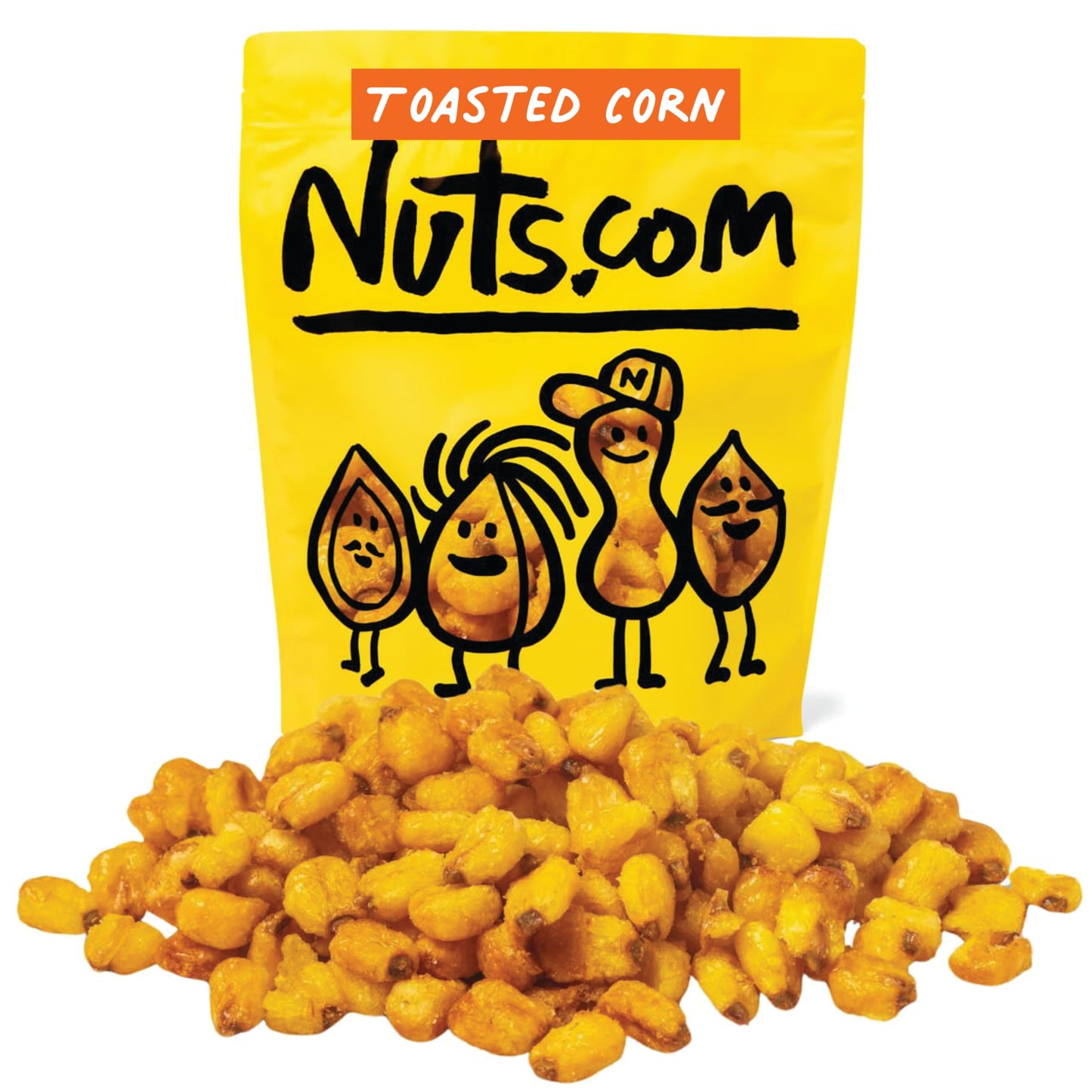 Nuts.com Toasted Corn Snack - Roasted Non-GMO, Resealable Bag, 16 Ounce