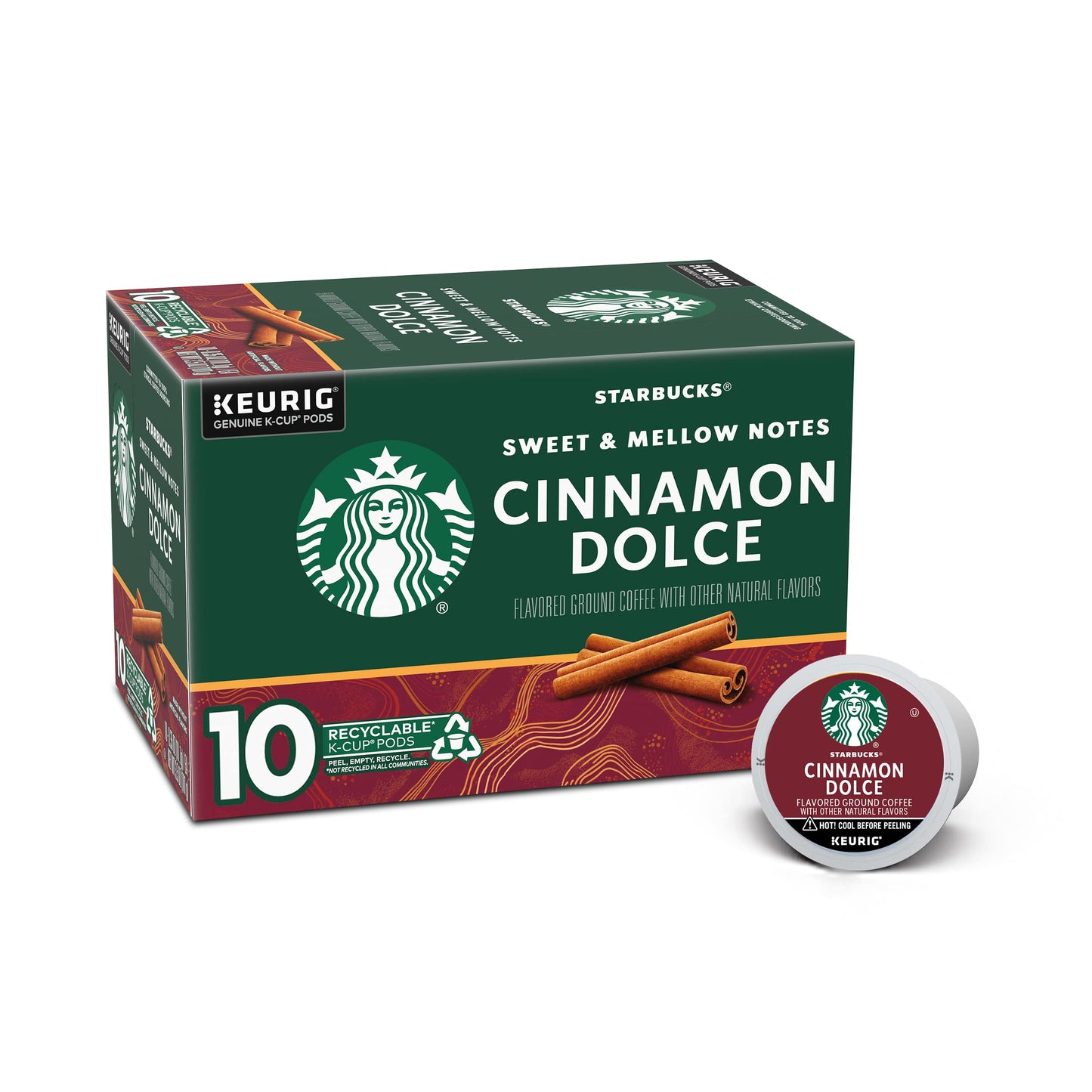 Starbucks K-Cup Coffee Pods, Cinnamon Dolce, 100% Arabica, 10 Count, Pack of 1