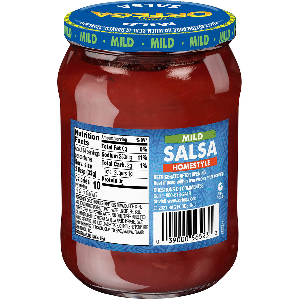 Ortega Salsa, Mild Salsa, 16 Ounce (Pack of 12)