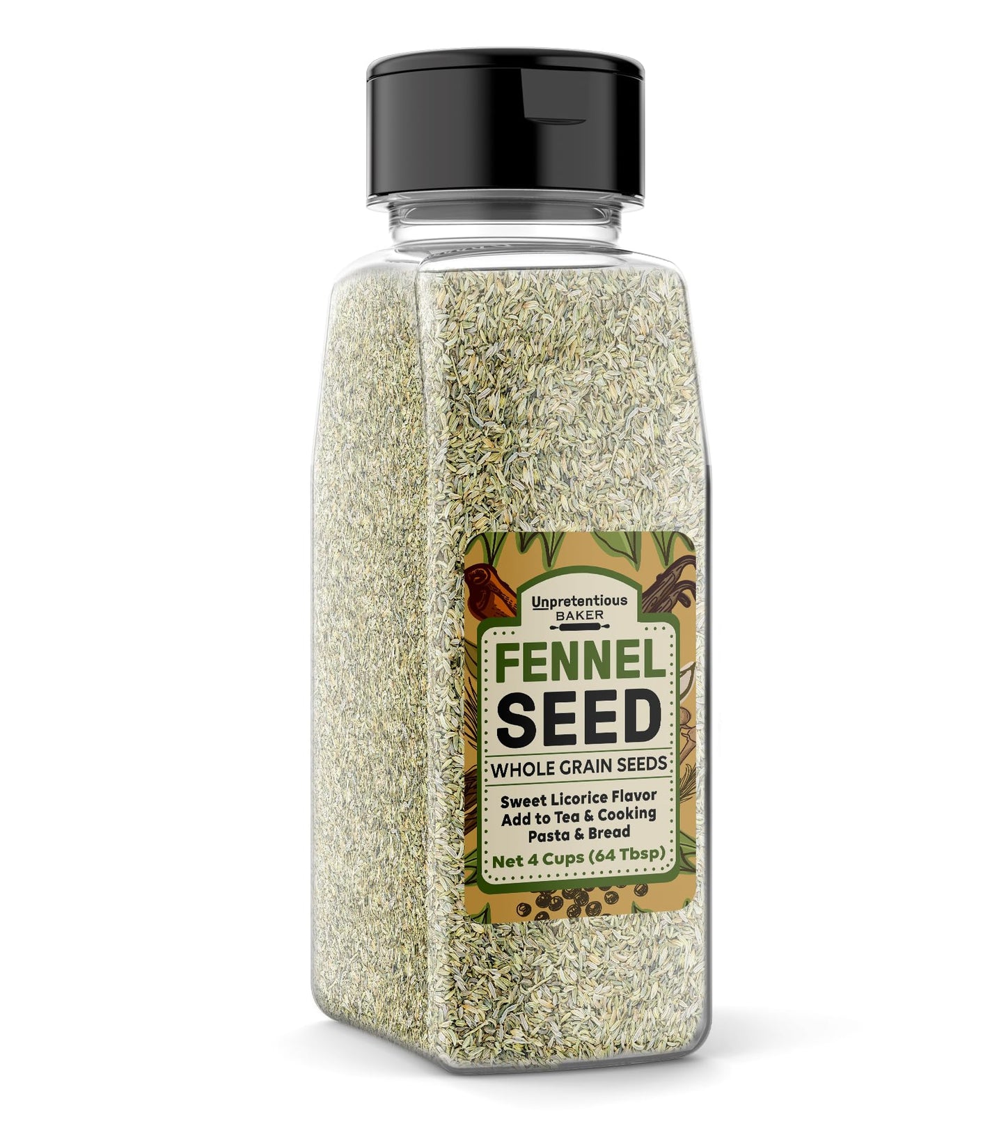 Unpretentious Fennel Seeds, (4 Cups) Teas & Cooking, Delicious Sweet Licorice Flavor (15.2 Ounce)