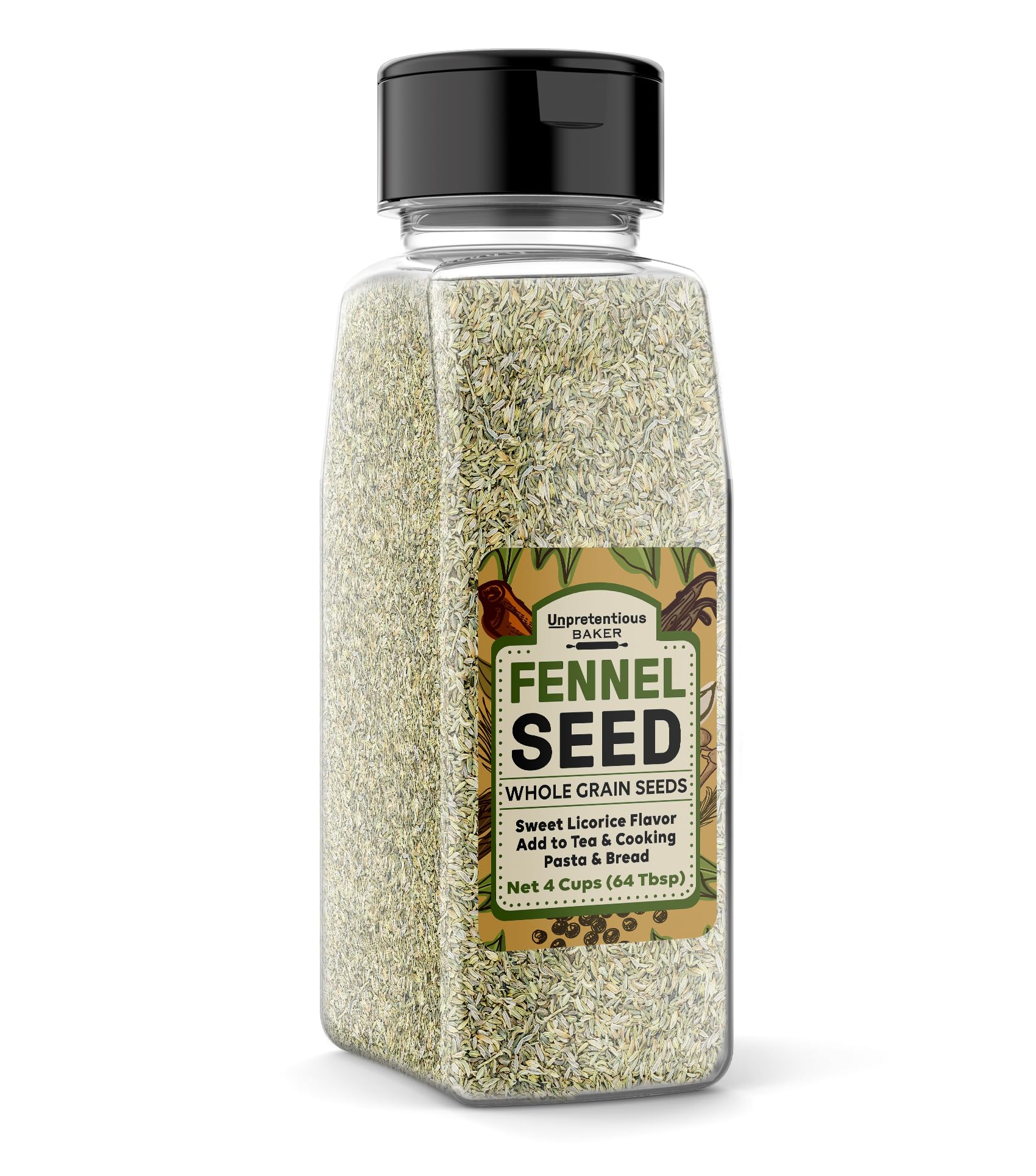 Unpretentious Fennel Seeds, (4 Cups) Teas & Cooking, Delicious Sweet Licorice Flavor (15.2 Ounce)