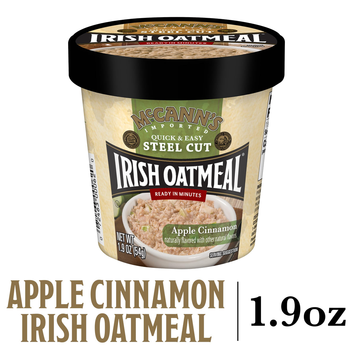 Mccanns Instant Oatmeal Cup Apple Cinnamon 1.9 Ounce (Pack Of 12)