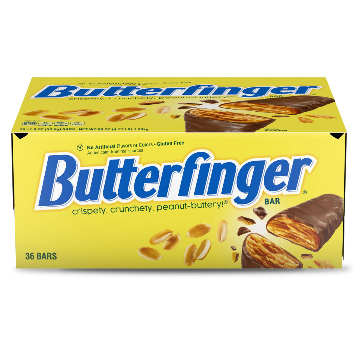 Butterfinger, Bulk 36 Count, Chocolatey, Peanut-Buttery, Full Size Individually Wrapped Candy Bars, Halloween Candy, 1.9 Oz Each