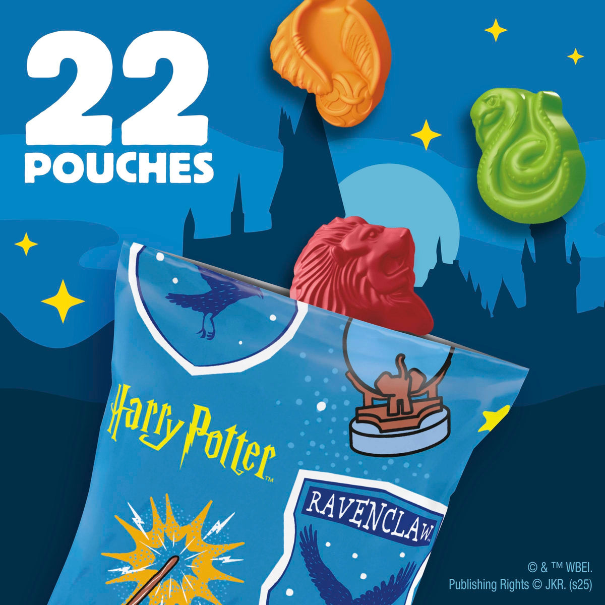 Harry Potter Fruit Flavored Snacks, Fat Free and Gluten Free Snacks, 17.6 oz Value Pack, 22 Pouches