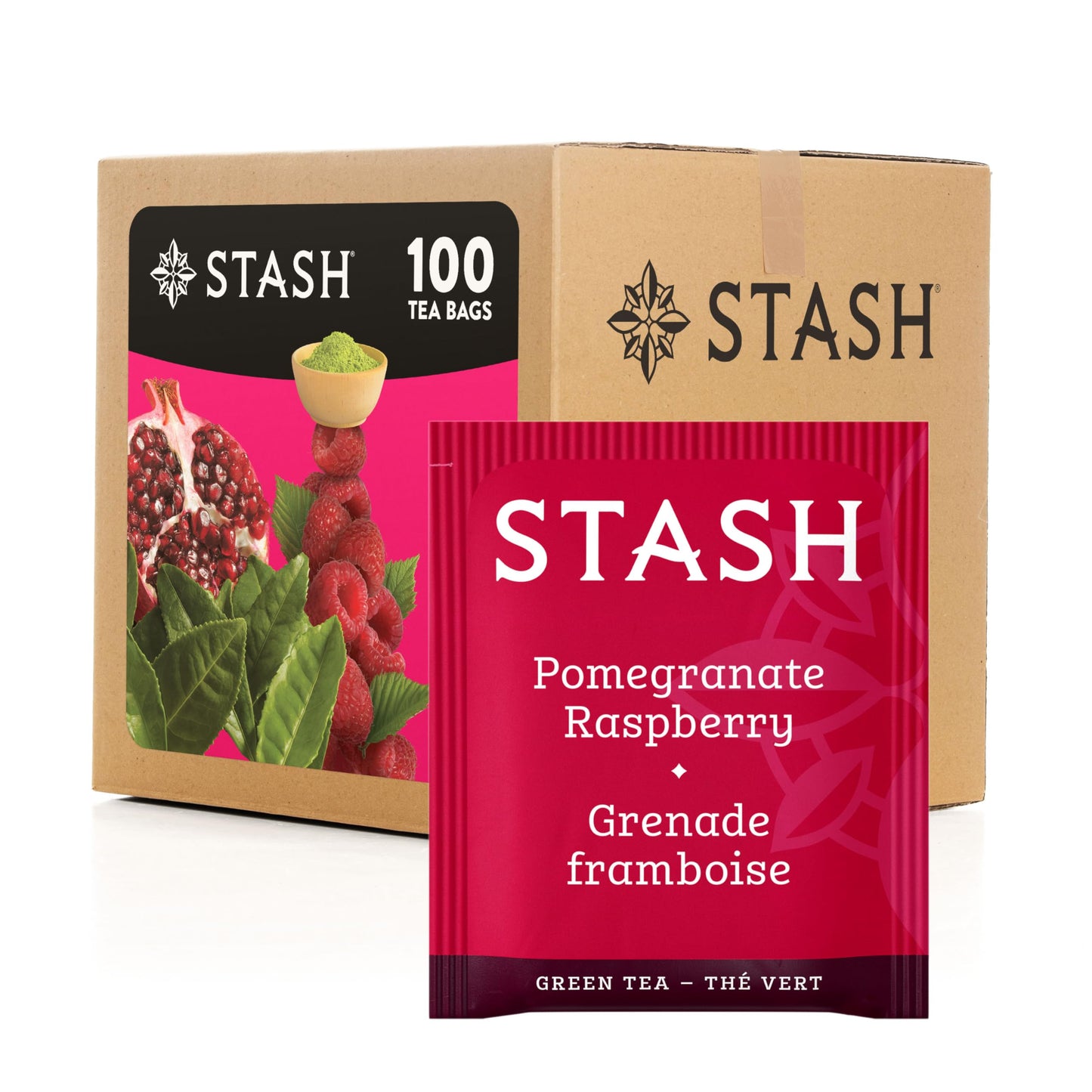 Stash Pomegranate Raspberry Green Tea Bags, 100 Count, Model 79660
