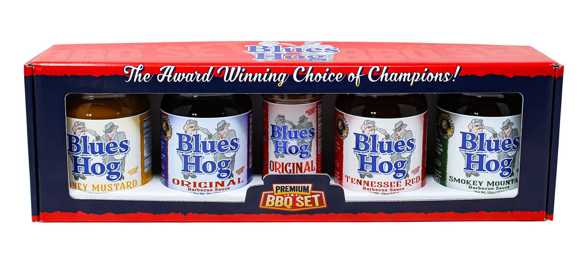 Blues Hog Premium BBQ Large Sampler (Variety Pack of 5 with 4 Different Sauces and 1 Rub)