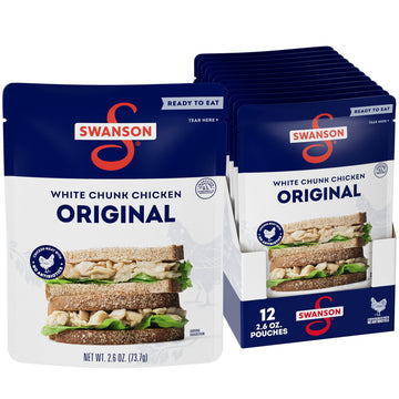 SWANSON S Fully Cooked Chicken Pouch, Ready to Eat, 2.6 OZ, Case of 12