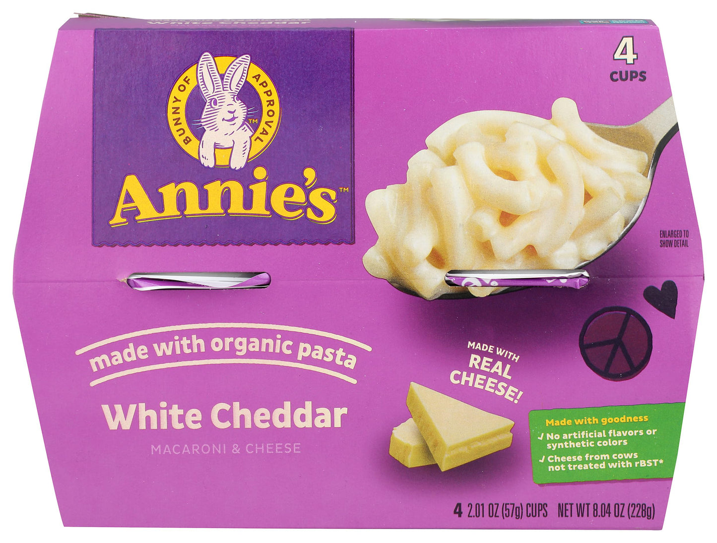 AnnieS Homegrown  Mac Cheese White Cheddar 4 Pack  8.04 Ounce
