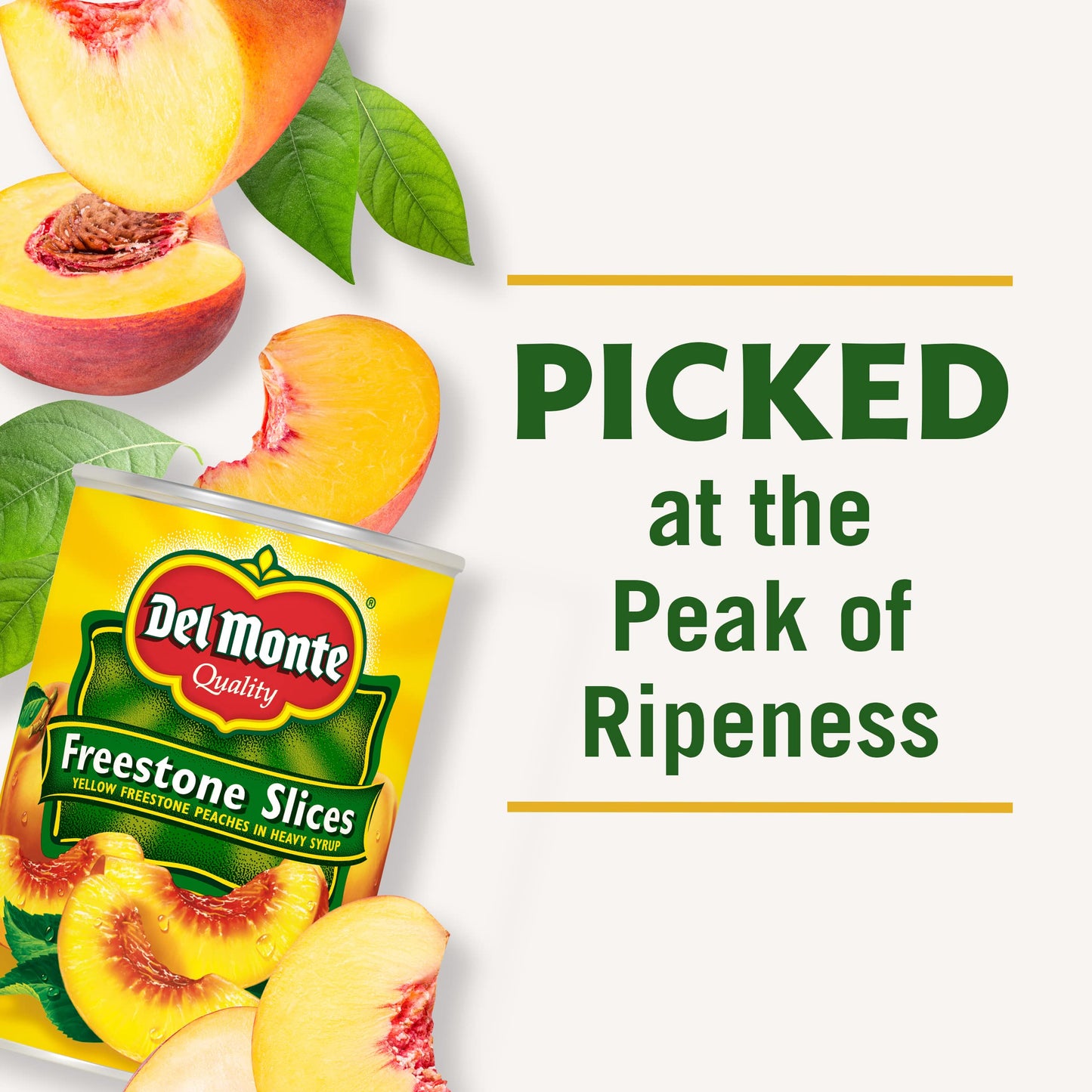 Del Monte Canned Sliced Freestone Peaches in Heavy Syrup  15.25 oz Can (Pack of 12)
