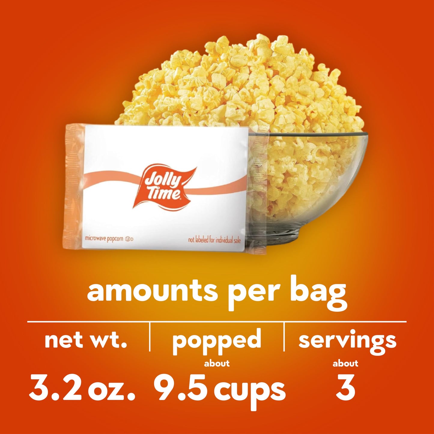 Jolly Time Blast O Butter, Ultimate Movie Theater Butter Microwave Popcorn, 3.2Oz Sharing Bag, 3 Bags Per Carton (Blast O Butter, 3.2 Ounce (Carton Of 3))