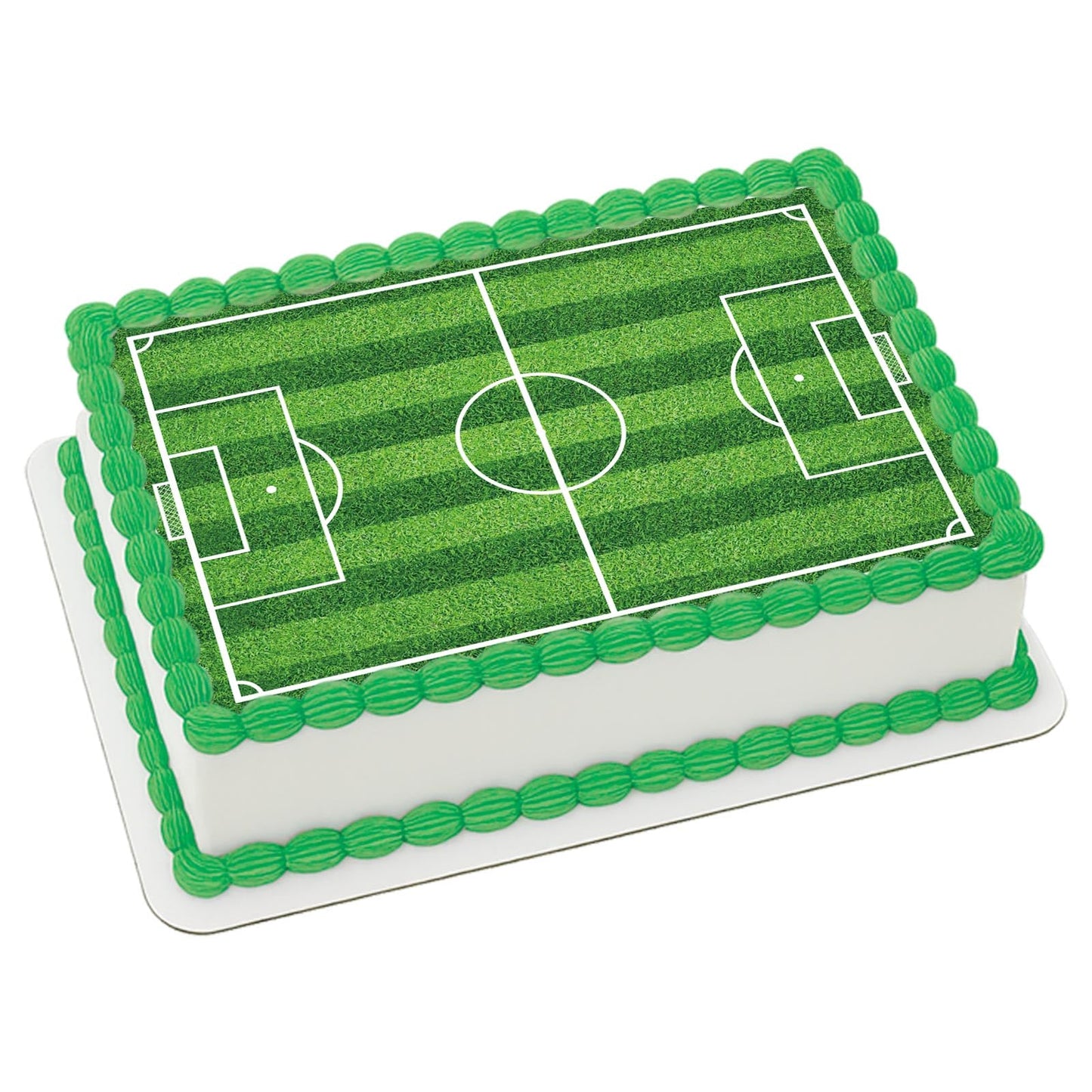 Football Field Cake Topper, Edible Soccer Theme Cake Decoration Edible Wafer Paper Ideal Sport Themed Birthday Party Supplies fo