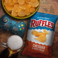 Ruffles Potato Chips, Cheddar Cheese & Sour Cream, 8 Ounce