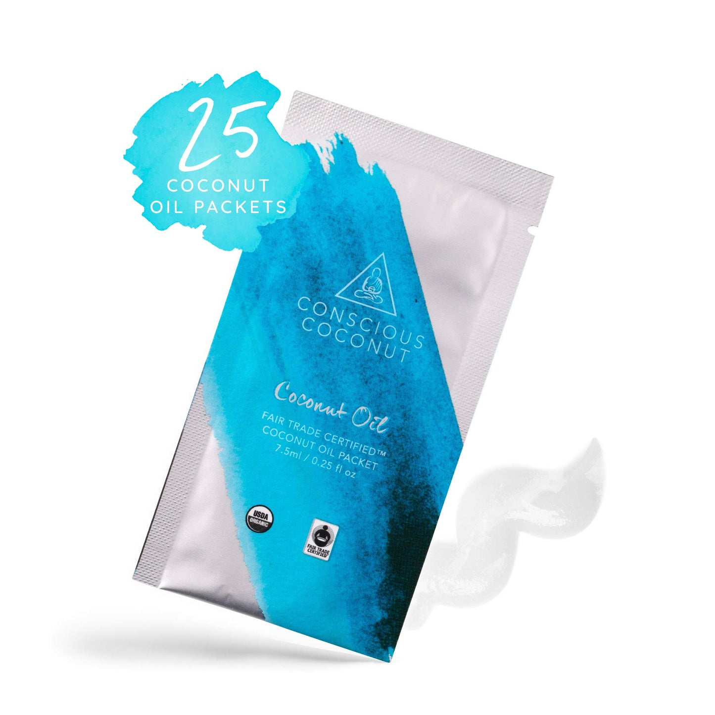 Certified Organic, Fair Trade Coconut Oil Packets, Cold-Pressed Virgin Organic Coconut Oil for Skin Care and Hair Care, Small Ba
