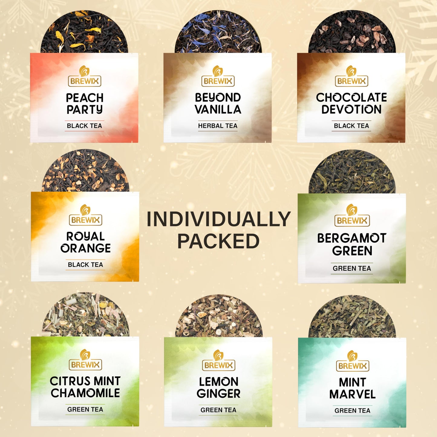 Brewix, Advent Calendar 2023 Tea Gift Sets | Limited Edition Tea Gift Sets I 24 Unique Tea Bags | Christmas Tea Advent Calendar