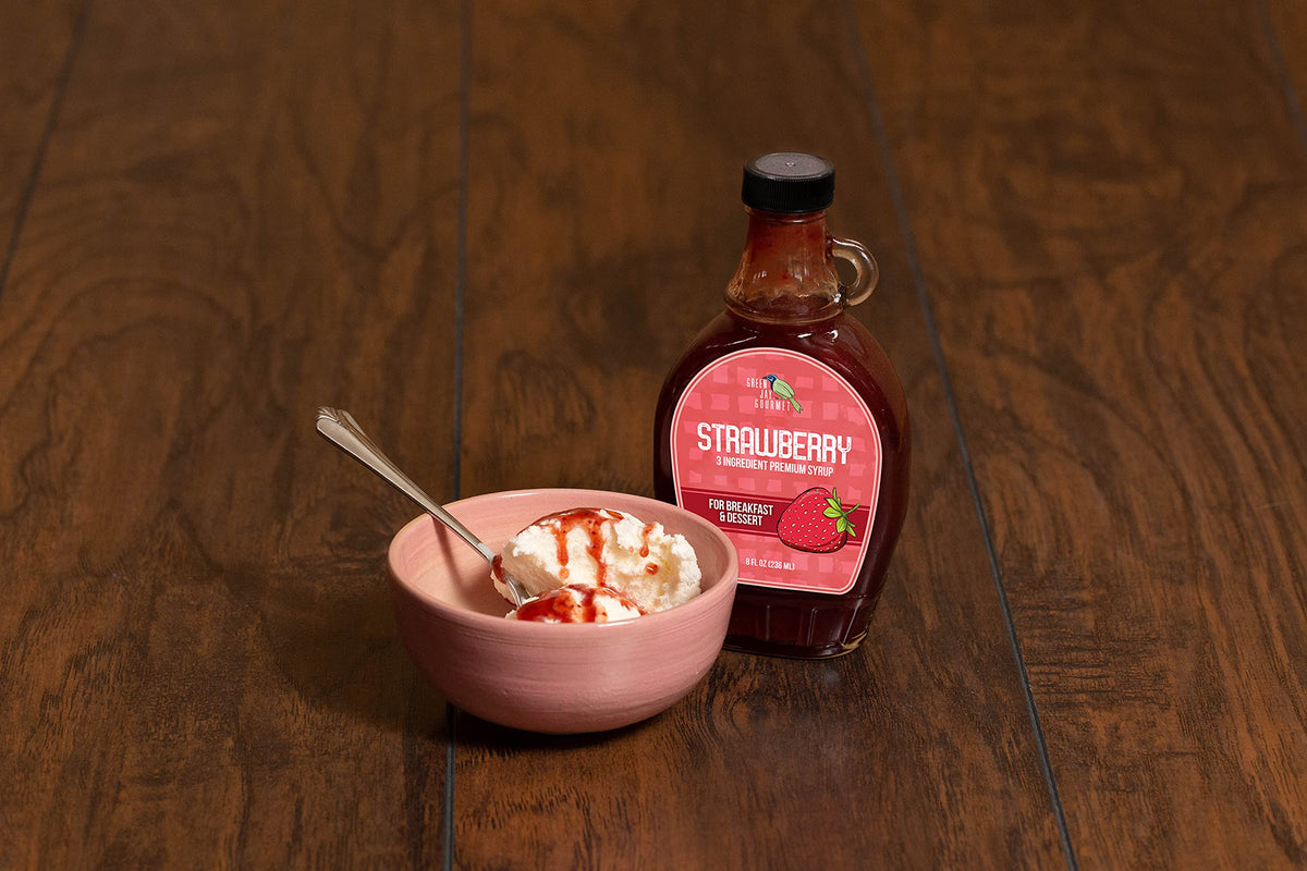 Green Jay Gourmet Strawberry Syrup - All-Natural, Non-GMO - 16 Ounces