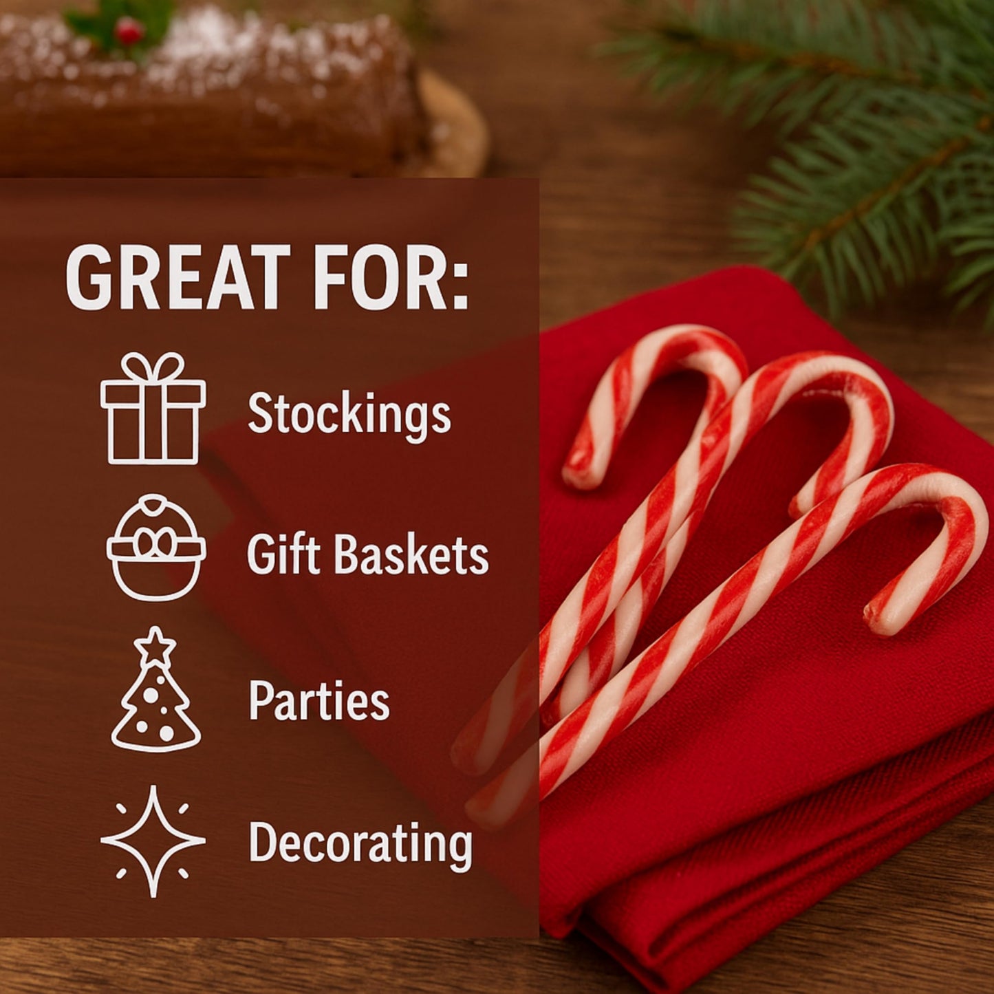 Holiday Candy Canes 2 Pack (24 Count) Traditional Red & White, StrawberryTaste for Festive Family Enjoyment - Kosher Bulk Treats