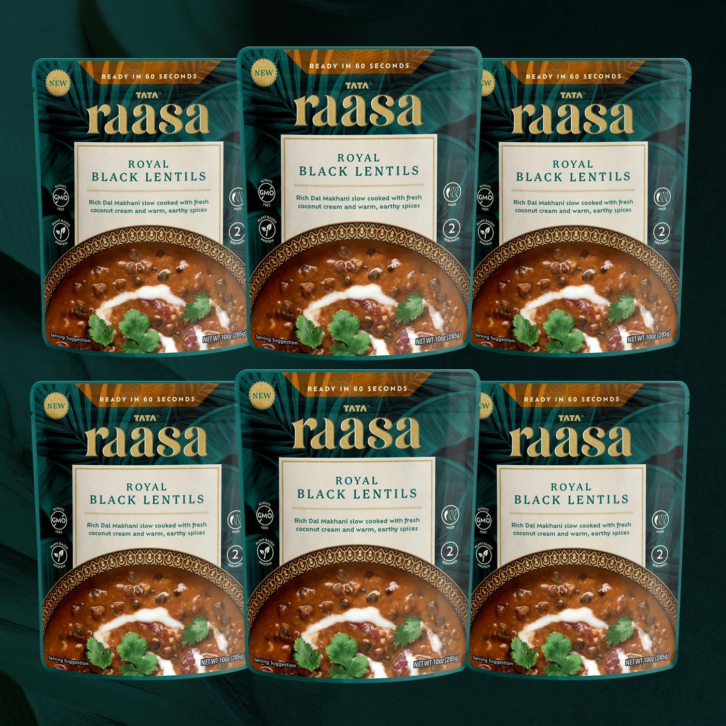 Tata Raasa Royal Black Lentils, Vegan Friendly, Non-GMO, 10 Ounce (Pack of 6)