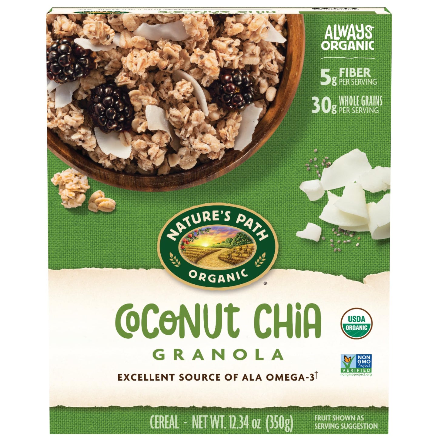 Natures Path Organic Coconut Chia Granola, 12.34 oz (Pack of 1), Non-GMO