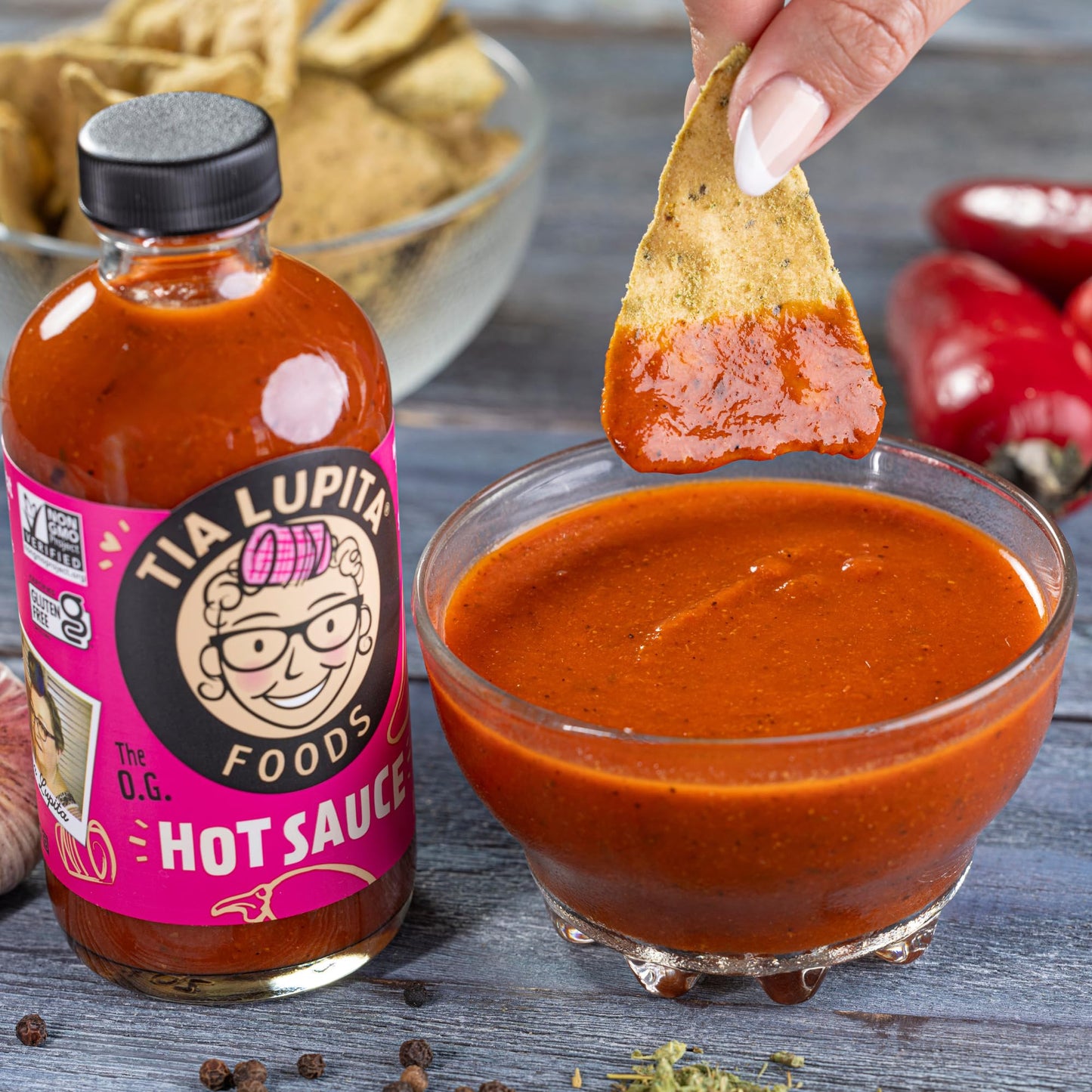 Tia Lupita Hot Sauce 8 Oz (Pack Of 2) - Flavorful Heat, Medium Spice With Smoky-Sweet Flavor - Gluten-Free, Non-Gmo, Sugar-Free,