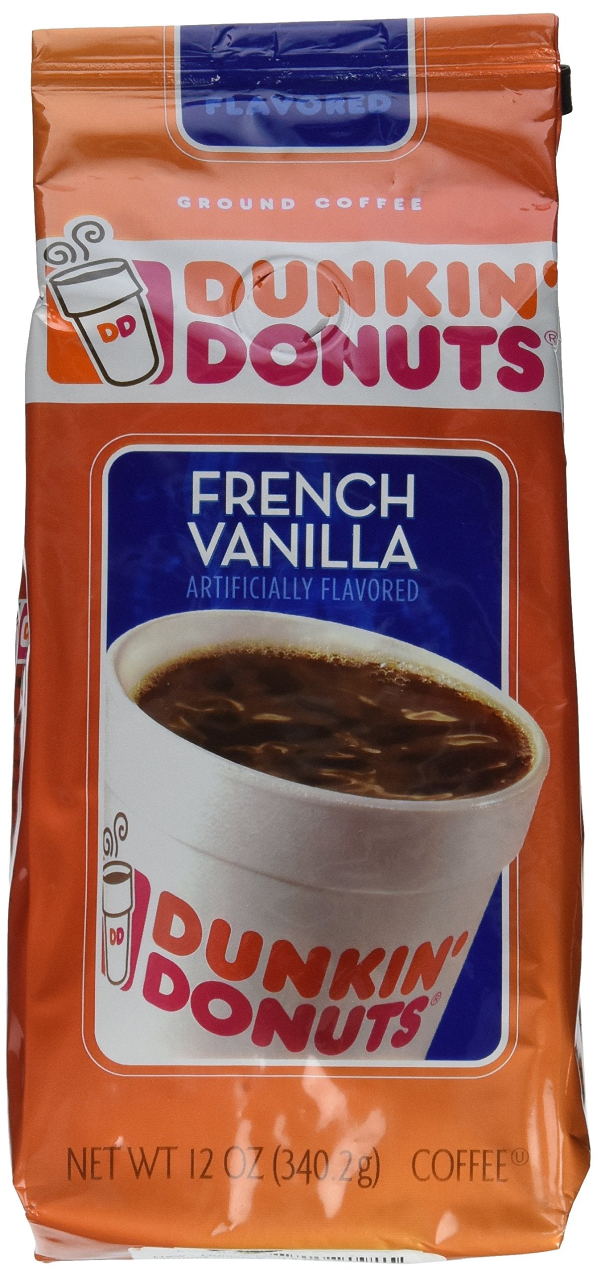 Dunkin Donuts Ground Coffee, French Vanilla, 12 Oz