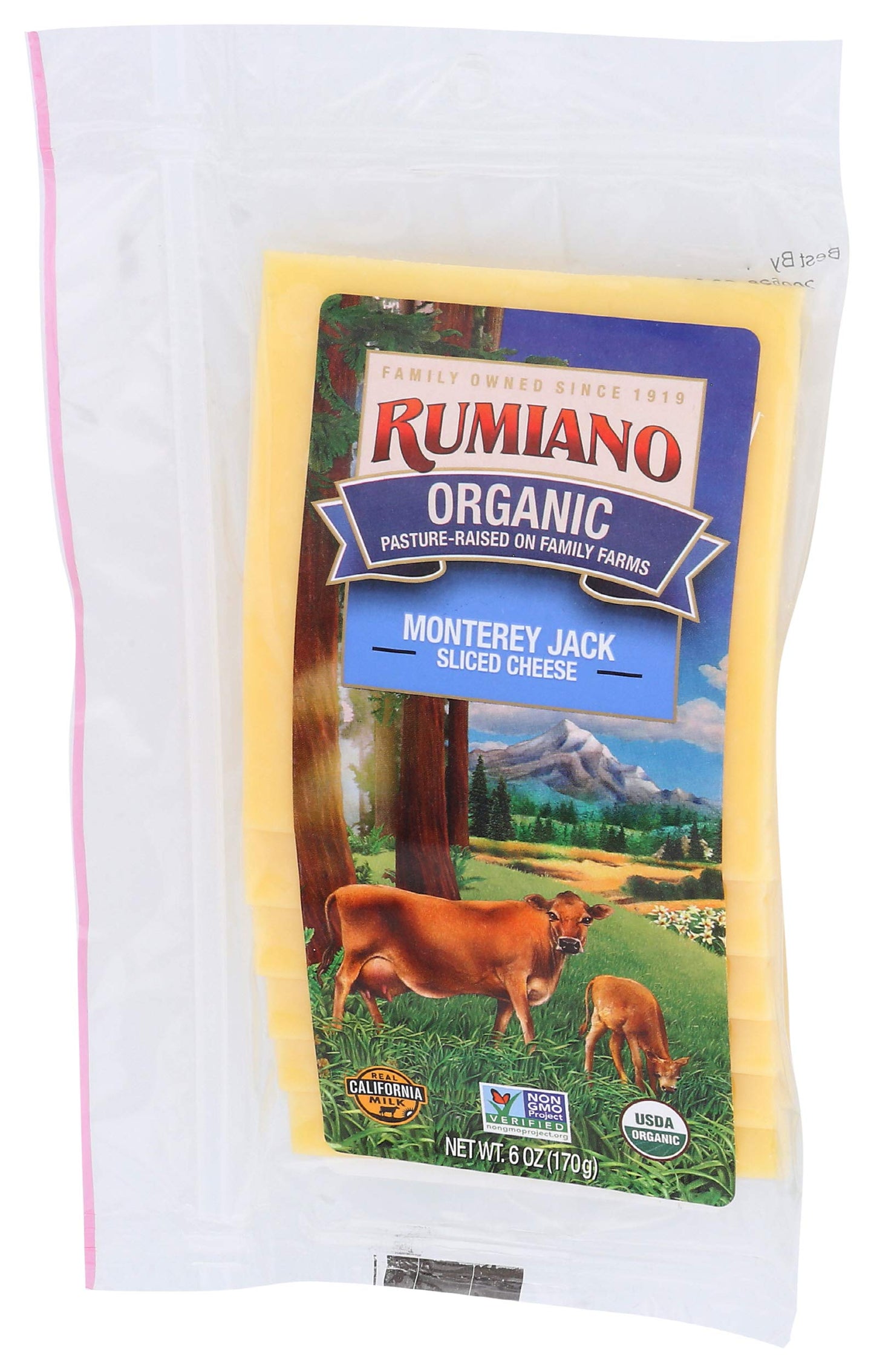 Rumiano Organic Monterey Jack Cheese, Sliced, 6 oz