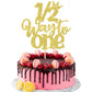 1 Pcs Half Way To One Cake Topper Glitter Happy 6 Months Birthday Cake Pick 1/2 Half Birthday Cake Decoration For Baby Half Year