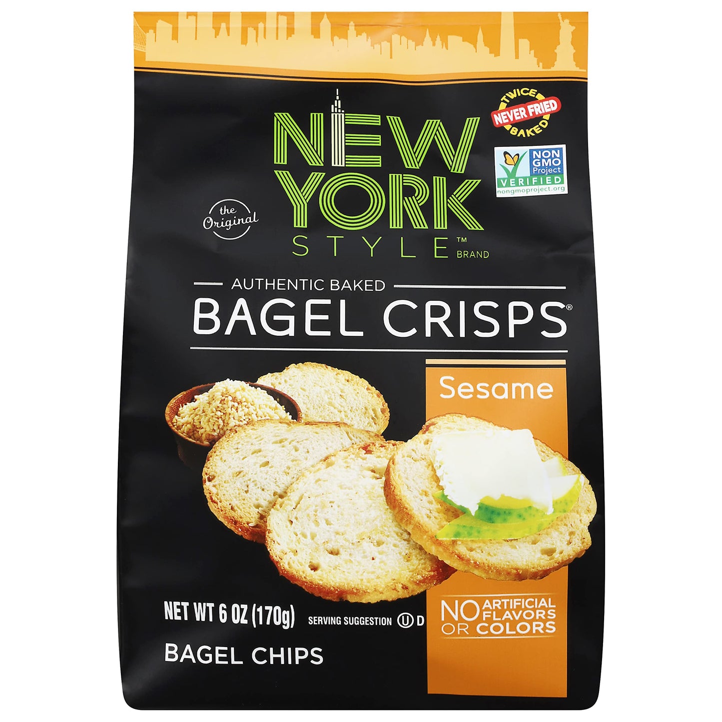 New York Style Bagel Crisps Sesame 6 Ounce